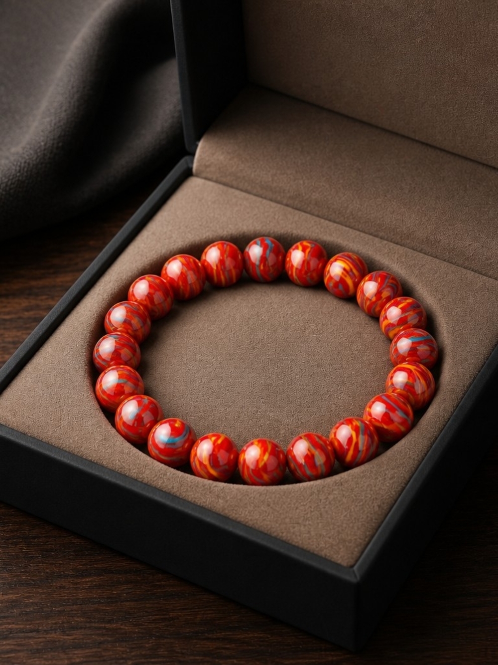 Red Swirl Beaded Bracelet - Stylish Women's Jewelry